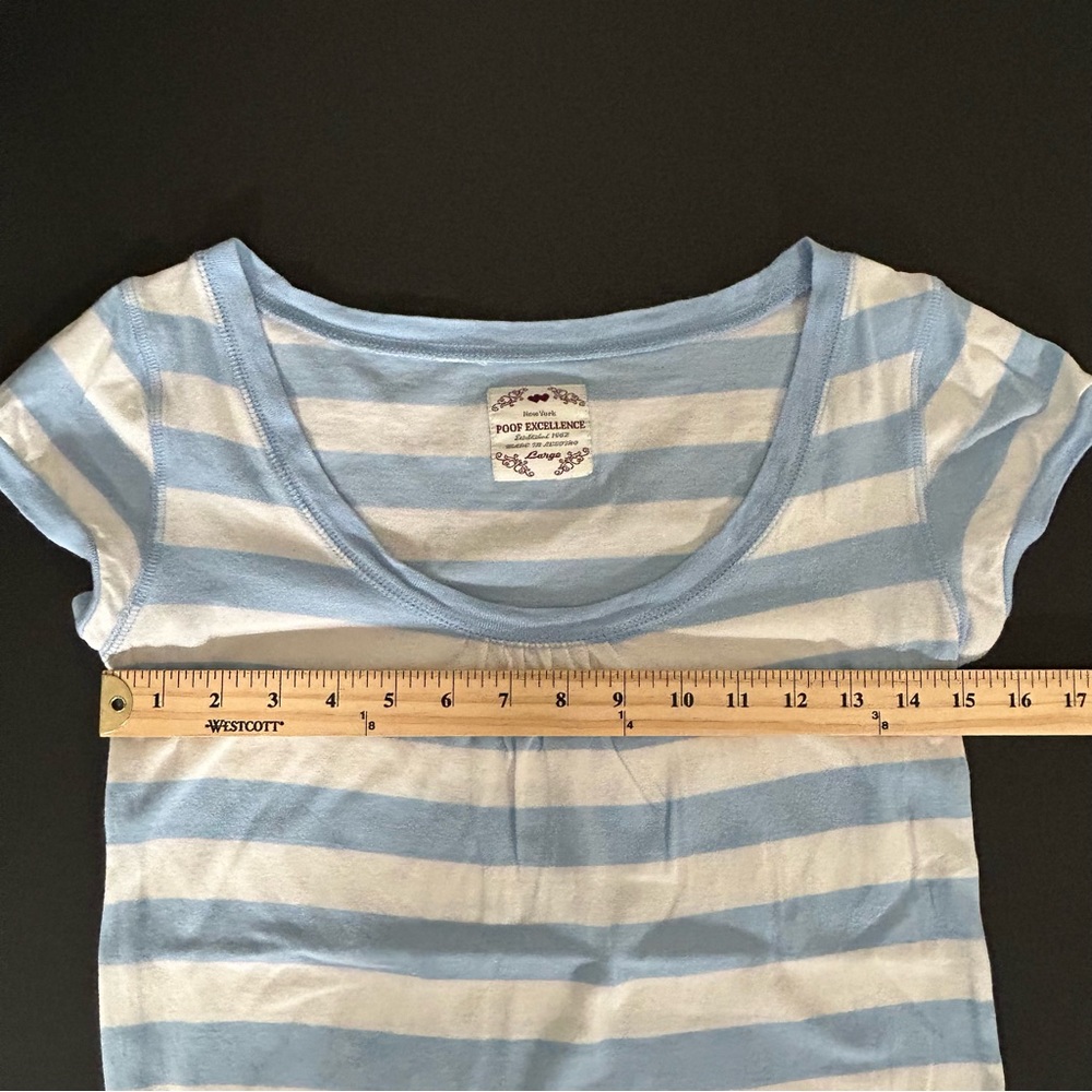 New York Poof Excellence Juniors (Set of 2) Striped Tees Size Large - Picture 9 of 10